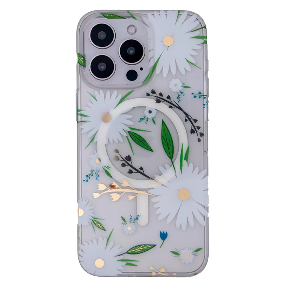 iPhone 15 Pro Max/iPhone 14 Pro Max Designed Case MagSafe White Daisy